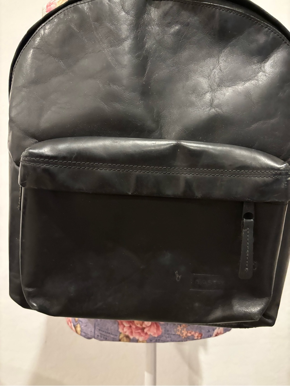 Eastpak Padded Pak R Classic Black Ink Leather Backpack - Picture 4 of 12